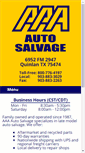 Mobile Screenshot of aaaautosalvage.com