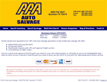 Tablet Screenshot of aaaautosalvage.com